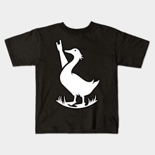 Cool Retro Ducks Rock 70s 80s 90s Funny Duck Kids T-Shirt